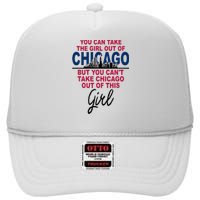 Womens Proud Chicago Chicago Girl Moved From Chicago High Crown Mesh Back Trucker Hat