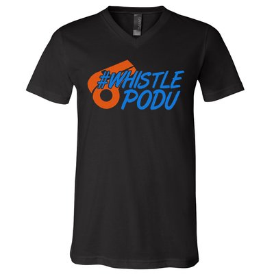 Whistle Podu Chennai Cricket Yellow Small V-Neck T-Shirt