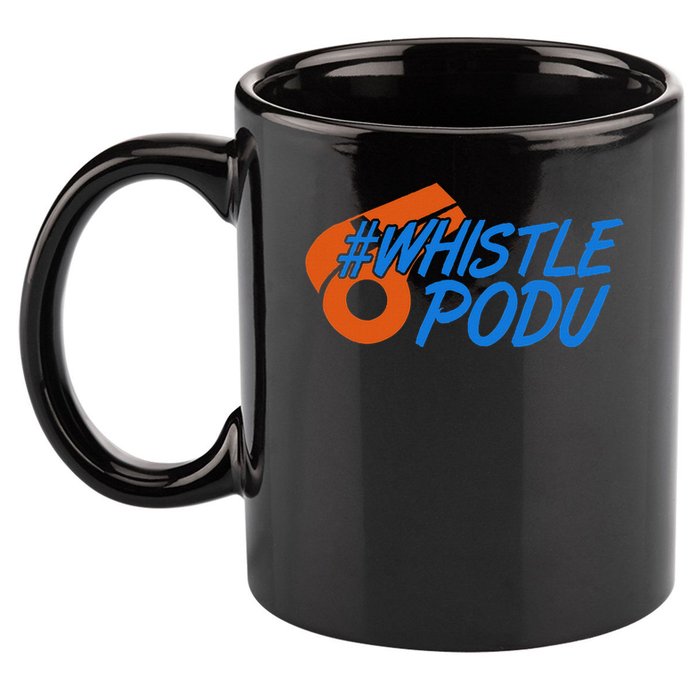 Whistle Podu Chennai Cricket Yellow Small 11oz C Handle Ceramic Mug