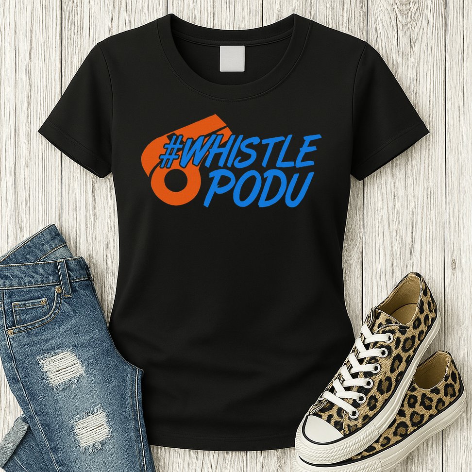 Whistle Podu Chennai Cricket Yellow Small Womens T-Shirt