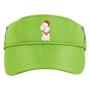 White Poodle Christmas Poodle Holiday Gift Adult Drive Performance Visor