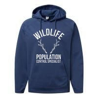 Wildlife Population Control Specialist Deer Hunting Performance Fleece Hoodie