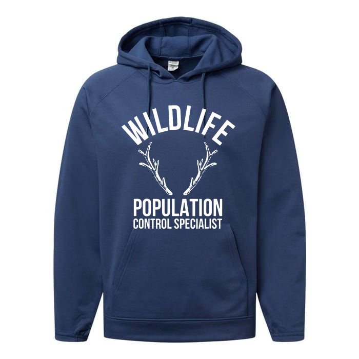 Wildlife Population Control Specialist Deer Hunting Performance Fleece Hoodie