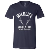 Wildlife Population Control Specialist Deer Hunting V-Neck T-Shirt