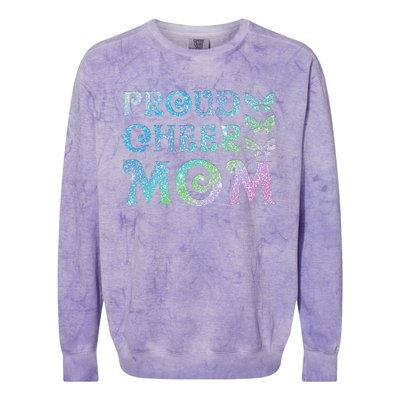 Womens Proud Cheer Mom Mothers Women's Day Colorblast Crewneck Sweatshirt