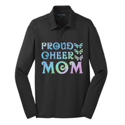 Womens Proud Cheer Mom Mothers Women's Day Silk Touch Performance Long Sleeve Polo