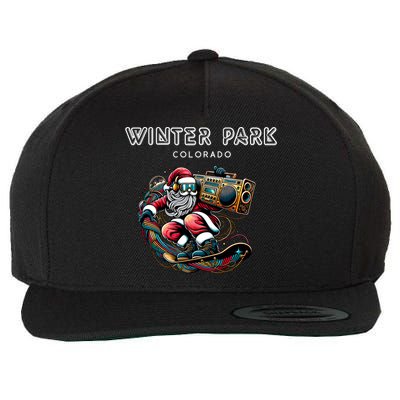 Winter Park Colorado Cool Snowboard Christmas Santa Gift Wool Snapback Cap