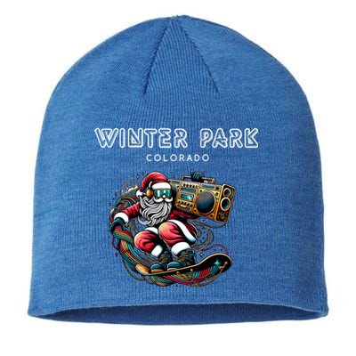 Winter Park Colorado Cool Snowboard Christmas Santa Gift Sustainable Beanie