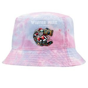 Winter Park Colorado Cool Snowboard Christmas Santa Gift Tie-Dyed Bucket Hat