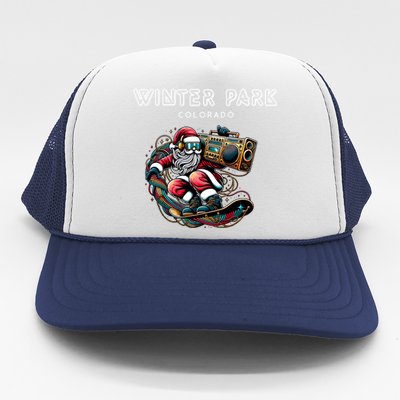 Winter Park Colorado Cool Snowboard Christmas Santa Gift Trucker Hat