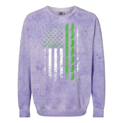 Women Pickle Cucumber Us American Flag For Pickle Lovers Gift Colorblast Crewneck Sweatshirt