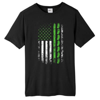 Women Pickle Cucumber Us American Flag For Pickle Lovers Gift Tall Fusion ChromaSoft Performance T-Shirt