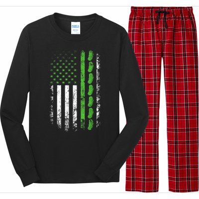 Women Pickle Cucumber Us American Flag For Pickle Lovers Gift Long Sleeve Pajama Set