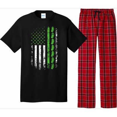 Women Pickle Cucumber Us American Flag For Pickle Lovers Gift Pajama Set