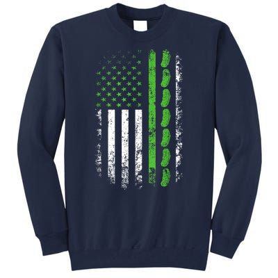 Women Pickle Cucumber Us American Flag For Pickle Lovers Gift Tall Sweatshirt