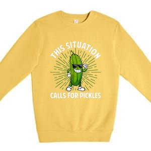 Women Pickle Cucumber Dill Pickle Lover Gift Premium Crewneck Sweatshirt