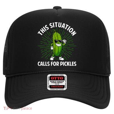 Women Pickle Cucumber Dill Pickle Lover Gift High Crown Mesh Back Trucker Hat