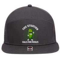 Women Pickle Cucumber Dill Pickle Lover Gift 7 Panel Mesh Trucker Snapback Hat