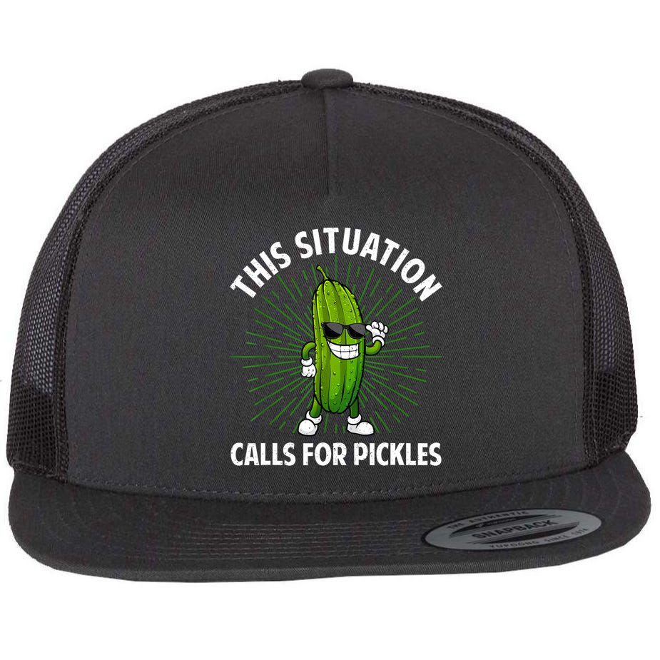 Women Pickle Cucumber Dill Pickle Lover Gift Flat Bill Trucker Hat