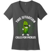 Women Pickle Cucumber Dill Pickle Lover Gift Women's V-Neck T-Shirt
