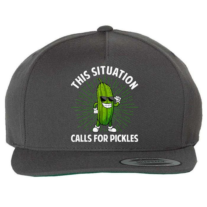 Women Pickle Cucumber Dill Pickle Lover Gift Wool Snapback Cap