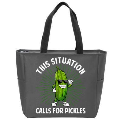Women Pickle Cucumber Dill Pickle Lover Gift Zip Tote Bag