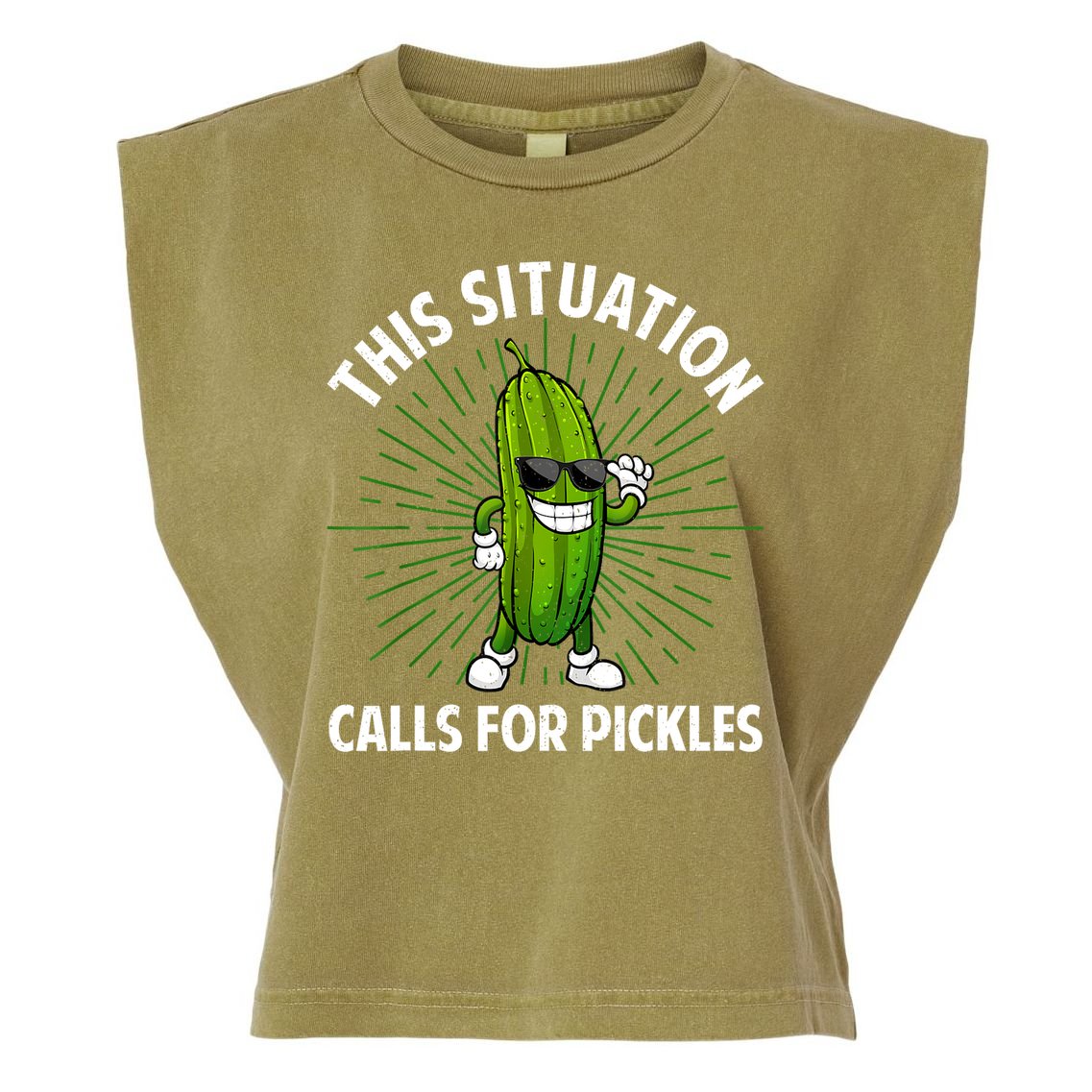 Women Pickle Cucumber Dill Pickle Lover Gift Garment-Dyed Women's Muscle Tee
