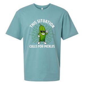 Women Pickle Cucumber Dill Pickle Lover Gift Sueded Cloud Jersey T-Shirt