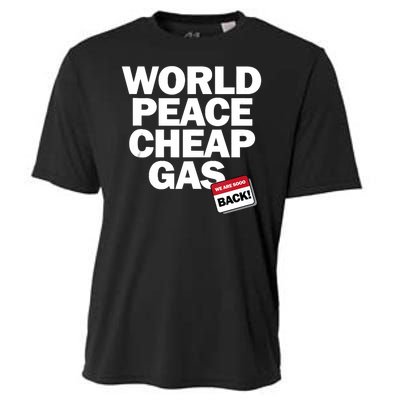 World Peace Cheap Gas Funny Trump Vance 2024 Election Cooling Performance Crew T-Shirt