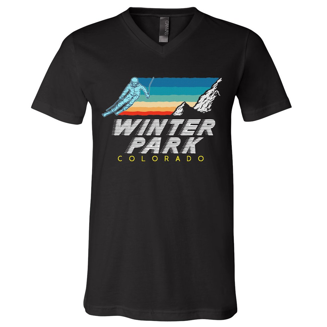 Winter Park Colorado Usa Ski Resort 1980s Retro V-Neck T-Shirt