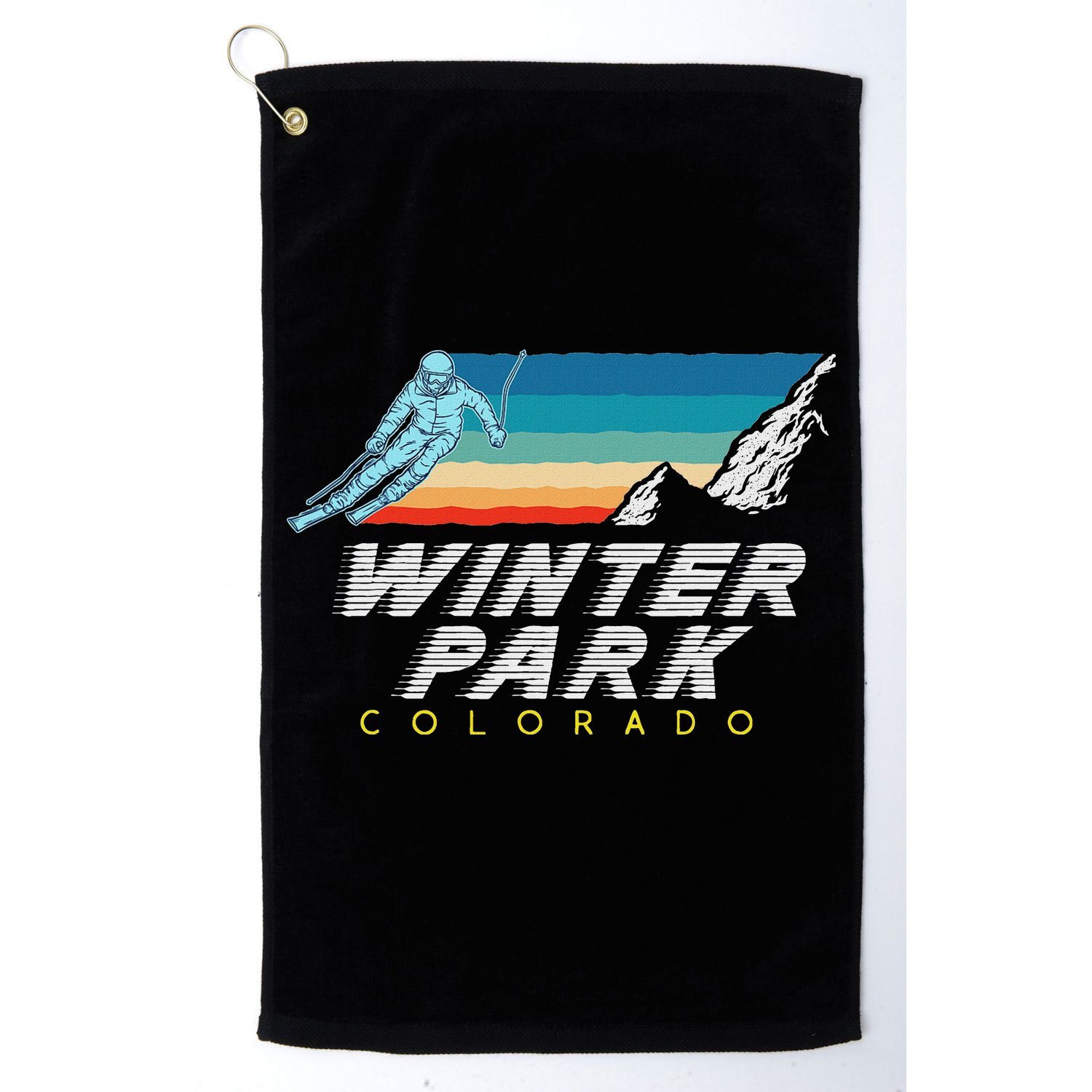 Winter Park Colorado Usa Ski Resort 1980s Retro Golf Towel
