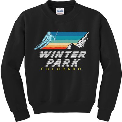 Winter Park Colorado Usa Ski Resort 1980s Retro Kids Sweatshirt