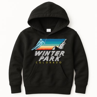 Winter Park Colorado Usa Ski Resort 1980s Retro Kids Hoodie