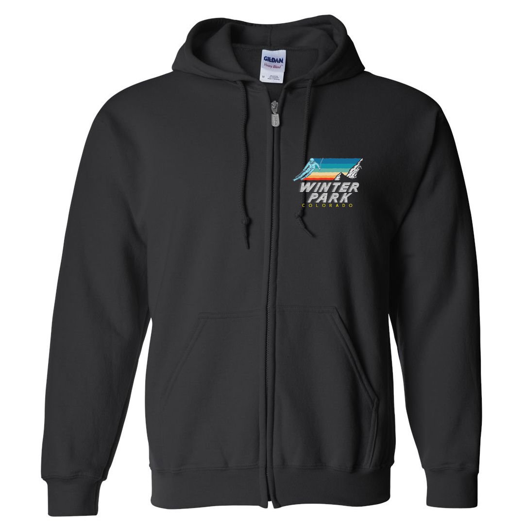 Winter Park Colorado Usa Ski Resort 1980s Retro Full Zip Hoodie