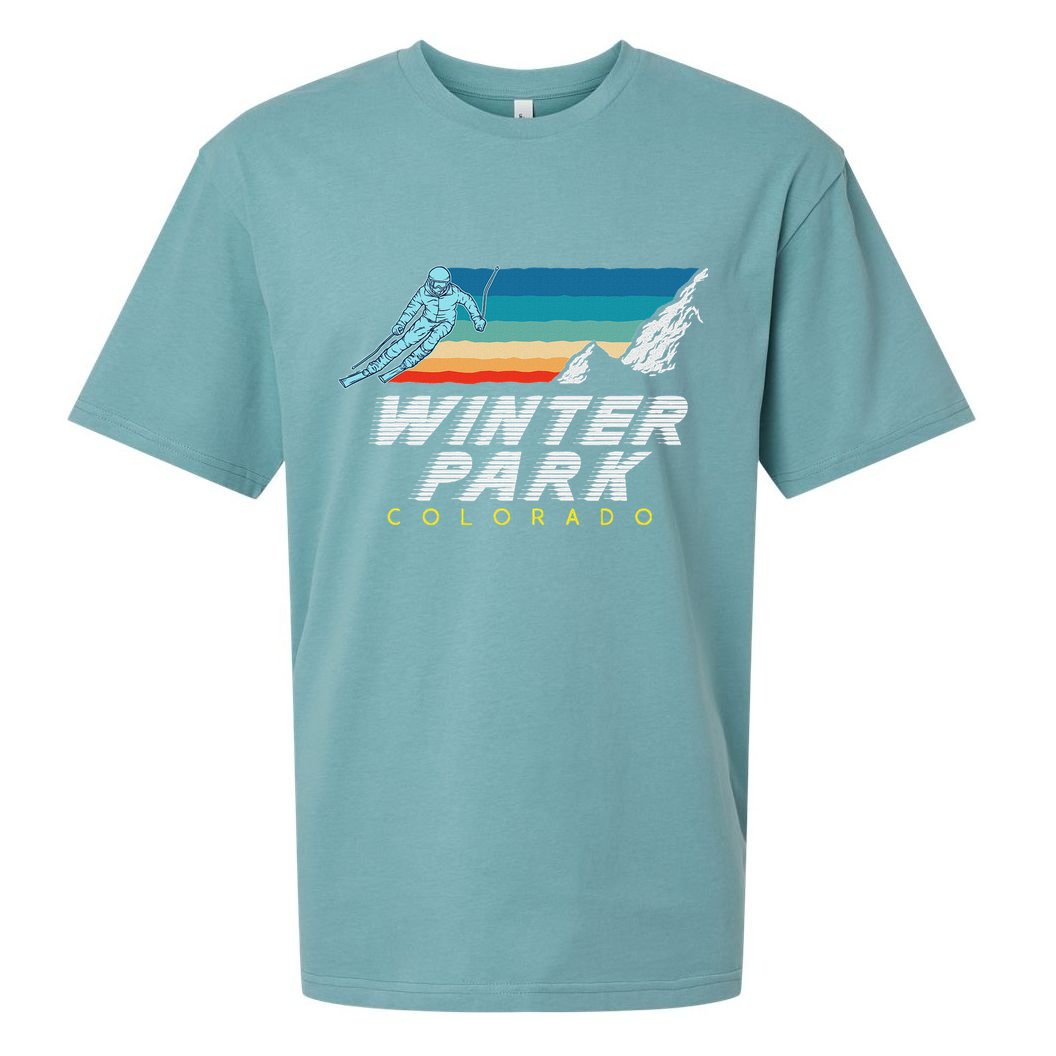 Winter Park Colorado Usa Ski Resort 1980s Retro Sueded Cloud Jersey T-Shirt