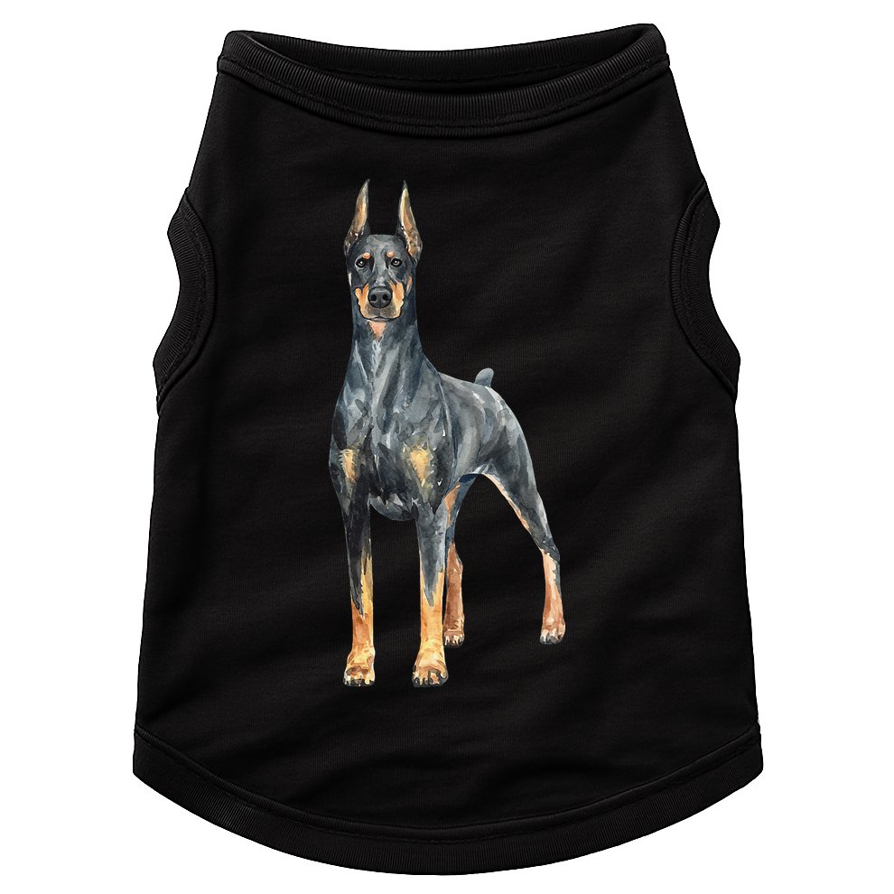 Watercolor Portrait Doberman Pinscher For Dog Owners Doggie Tank