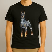Watercolor Portrait Doberman Pinscher For Dog Owners T-Shirt
