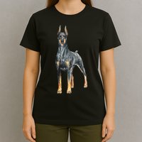 Watercolor Portrait Doberman Pinscher For Dog Owners T-Shirt