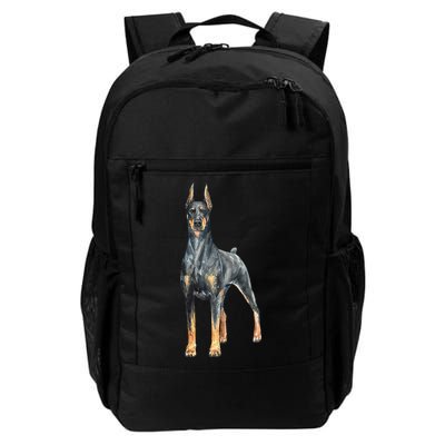 Watercolor Portrait Doberman Pinscher For Dog Owners Backpack