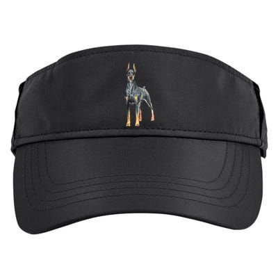 Watercolor Portrait Doberman Pinscher For Dog Owners Adult Drive Performance Visor