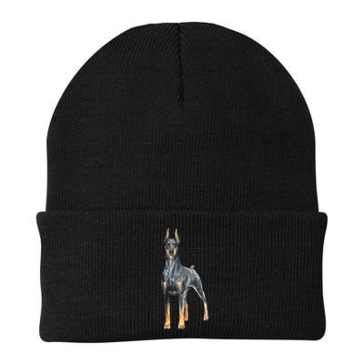 Watercolor Portrait Doberman Pinscher For Dog Owners Beanie