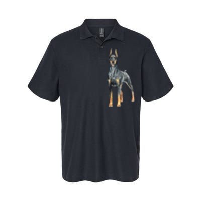 Watercolor Portrait Doberman Pinscher For Dog Owners Softstyle Adult Sport Polo