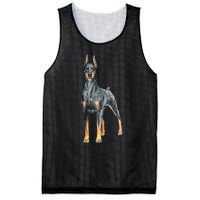 Watercolor Portrait Doberman Pinscher For Dog Owners Mesh Reversible Basketball Jersey Tank