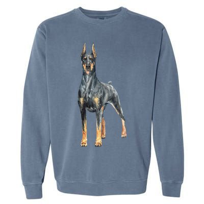 Watercolor Portrait Doberman Pinscher For Dog Owners Garment-Dyed Sweatshirt