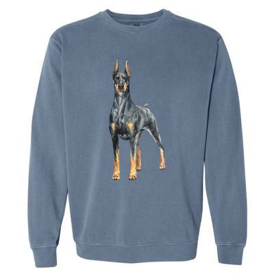 Watercolor Portrait Doberman Pinscher For Dog Owners Garment-Dyed Sweatshirt