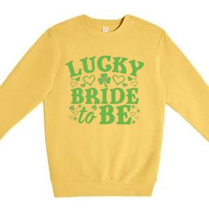 WoSt. Patrick's Day Green Shamrock Heart Wedding Gift Premium Crewneck Sweatshirt