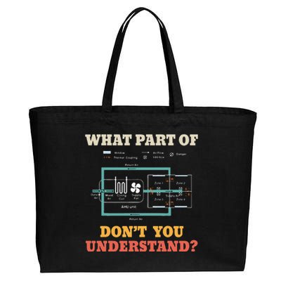 What Part Dont You Understand Funny HVAC Installer Cotton Canvas Jumbo Tote