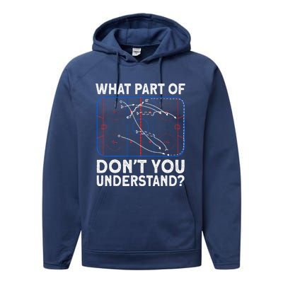 What Part Don't Understand Hockey Hockey Player Performance Fleece Hoodie