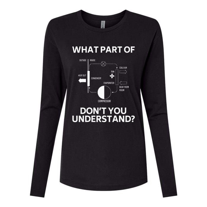 What Part Dont You Understand Funny HVAC Tech Technician Womens Cotton Relaxed Long Sleeve T-Shirt