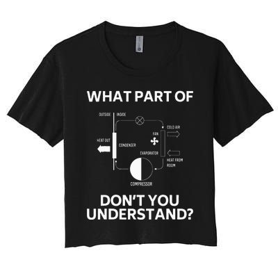 What Part Dont You Understand Funny HVAC Tech Technician Women's Crop Top Tee